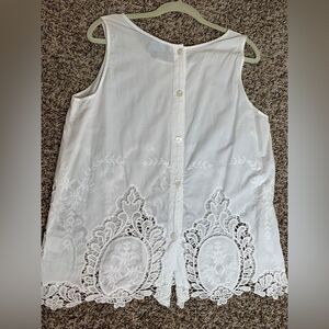 Cynthia Rowley:  lace and embroidery top.